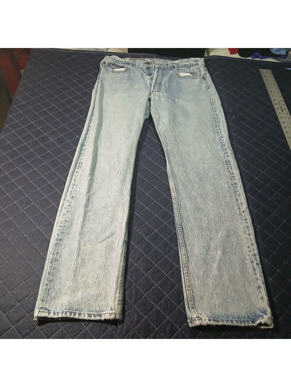 Vintage Levi's XX 501s Button Fly Light Wash Bootcut Denim Great Fade Distressed